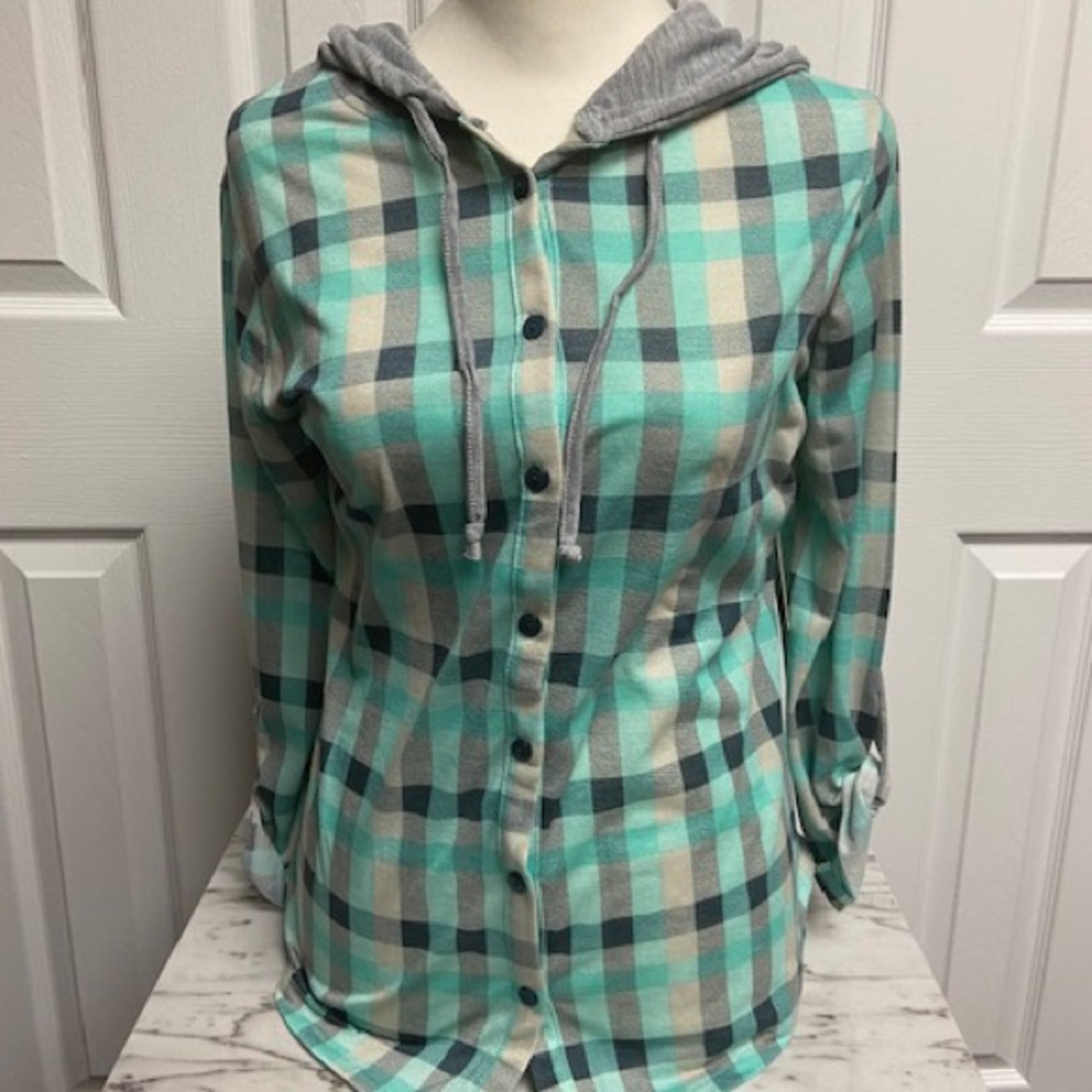 Flannel Top with hood